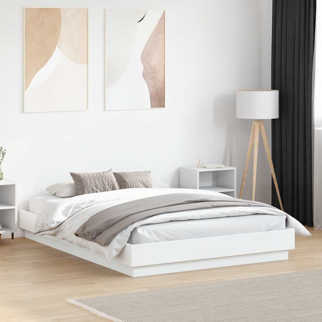 Cadre de lit sans matelas blanc 135x190 cm