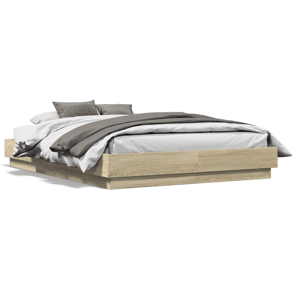 Cadre de lit sans matelas chêne sonoma 135x190 cm - XIOS