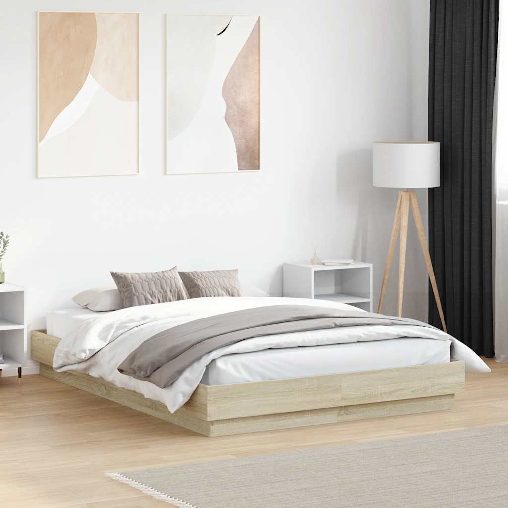 Cadre de lit sans matelas chêne sonoma 135x190 cm - XIOS