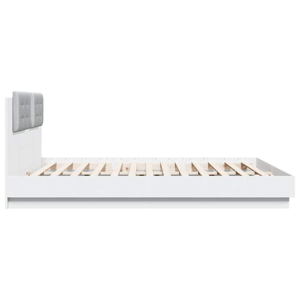 Cadre de lit sans matelas blanc 200x200 cm