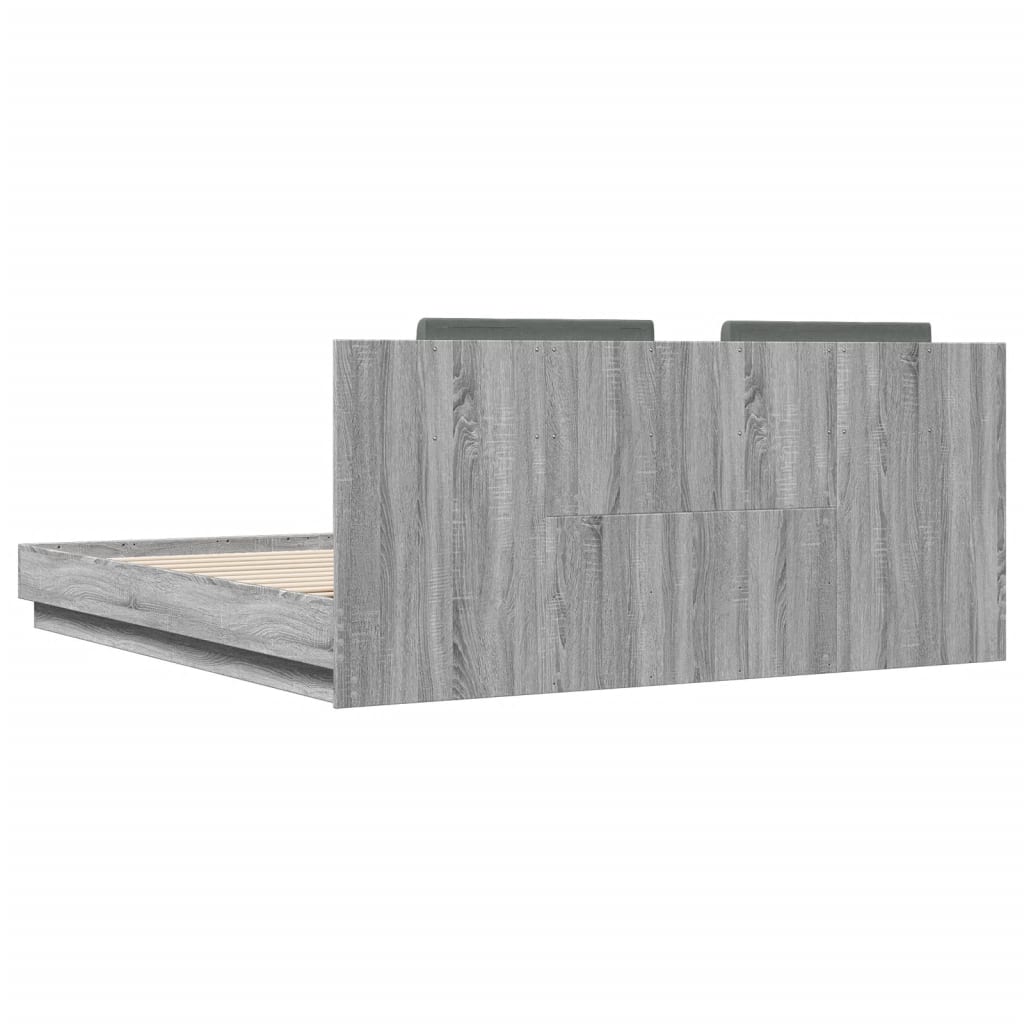 Cadre de lit sans matelas sonoma gris 200x200 cm - XIOS
