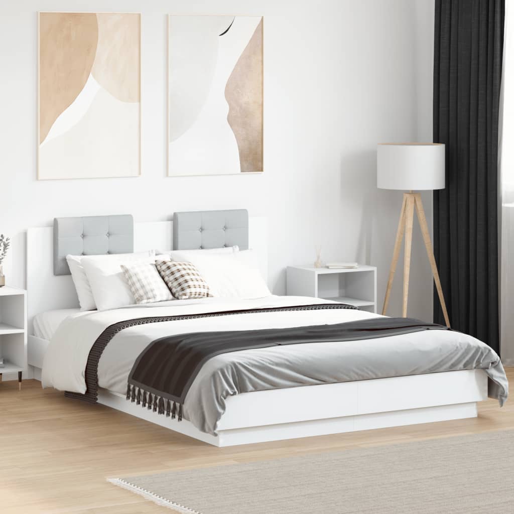 Cadre de lit sans matelas blanc 150x200 cm - XIOS
