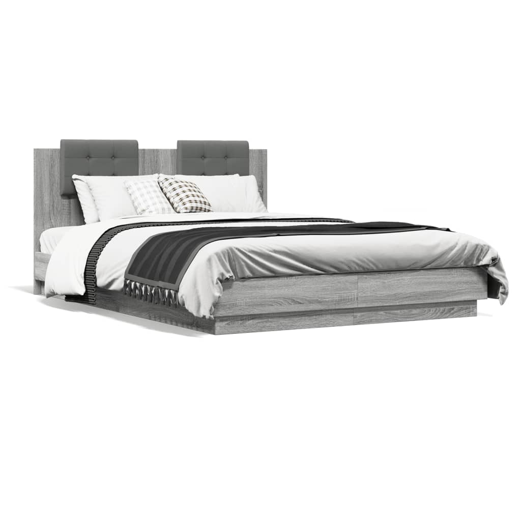 Cadre de lit sans matelas sonoma gris 140x200 cm - XIOS
