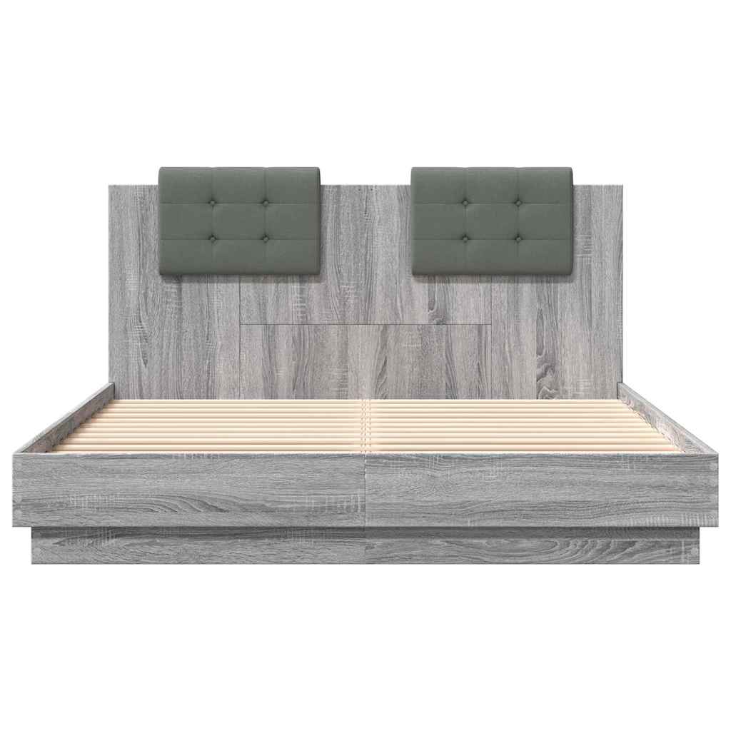 Cadre de lit sans matelas sonoma gris 140x200 cm - XIOS