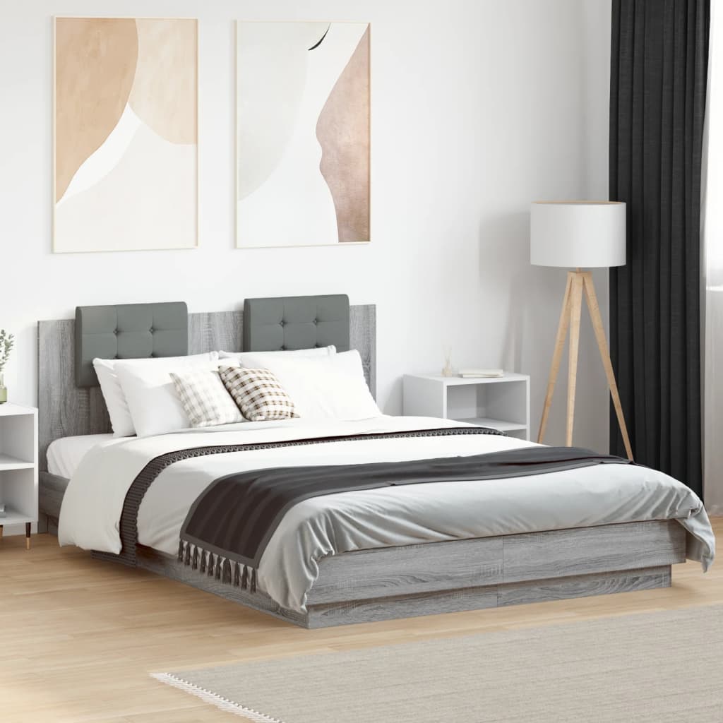 Cadre de lit sans matelas sonoma gris 140x200 cm - XIOS