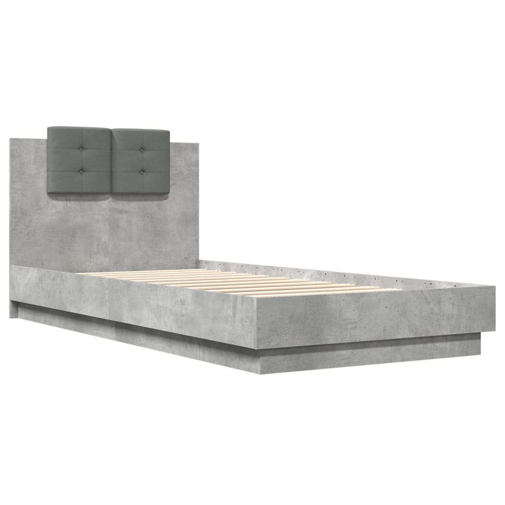 Cadre de lit sans matelas gris béton 100x200 cm - XIOS