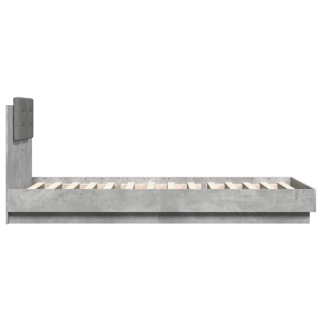 Cadre de lit sans matelas gris béton 100x200 cm - XIOS