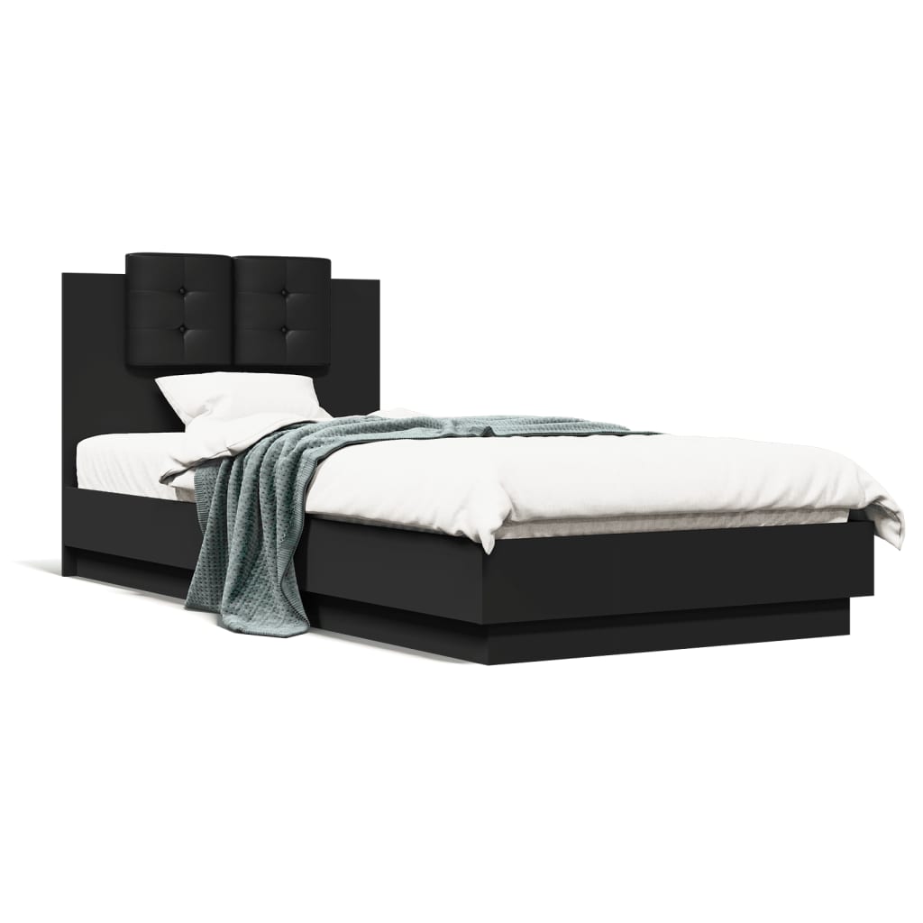 Cadre de lit sans matelas noir 90x200 cm - XIOS