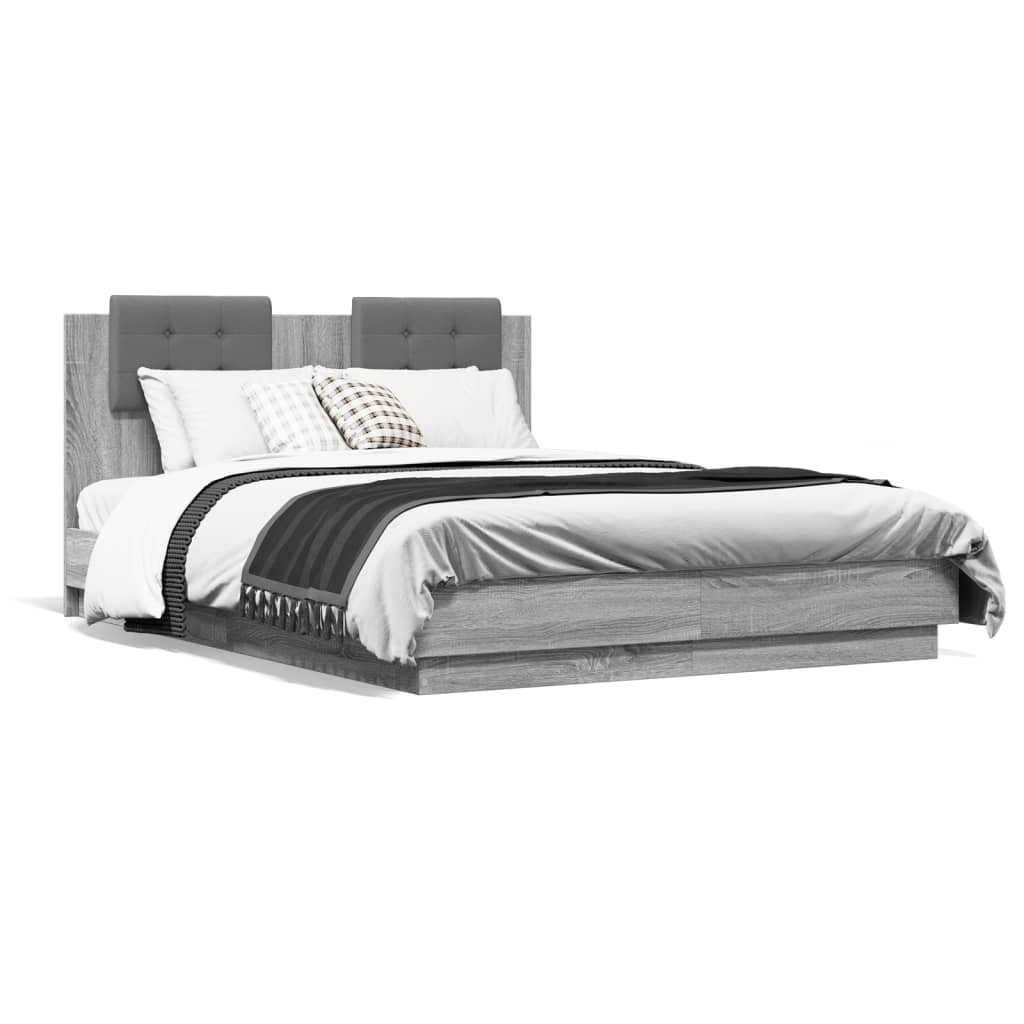 Cadre de lit sans matelas sonoma gris 135x190 cm - XIOS