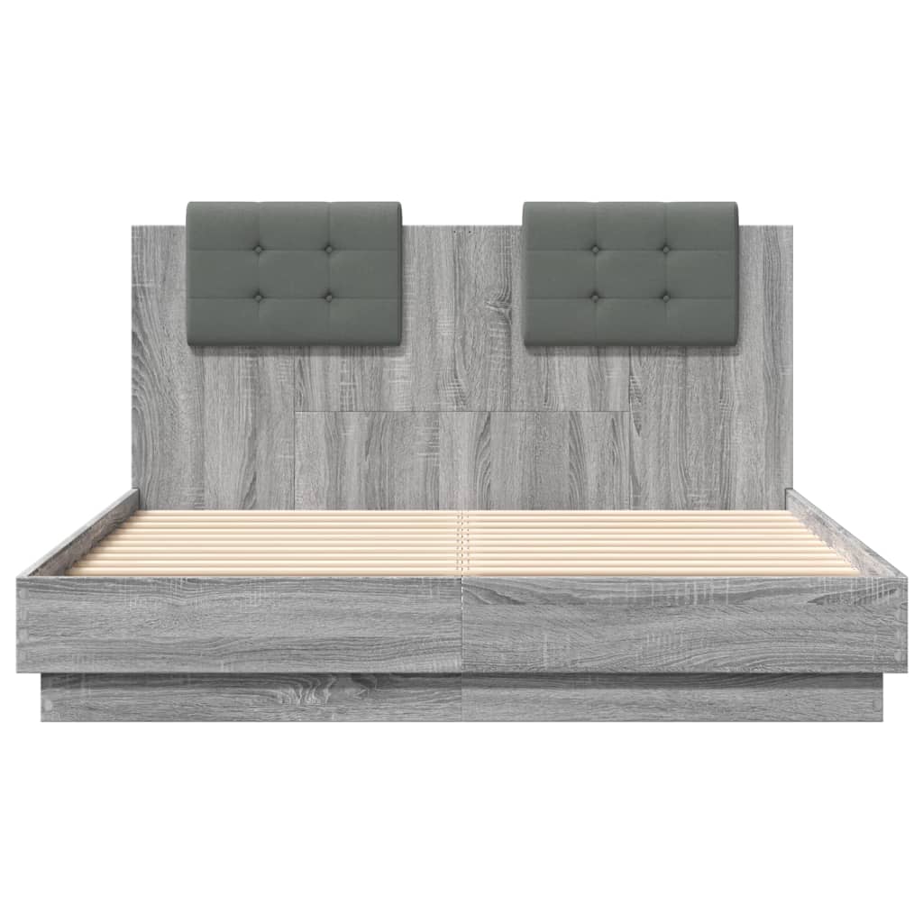 Cadre de lit sans matelas sonoma gris 135x190 cm - XIOS