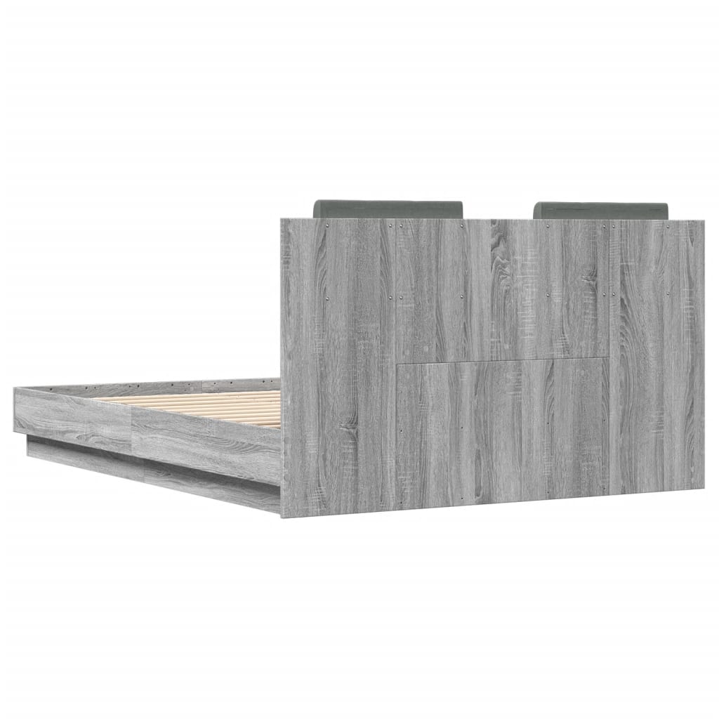Cadre de lit sans matelas sonoma gris 135x190 cm - XIOS