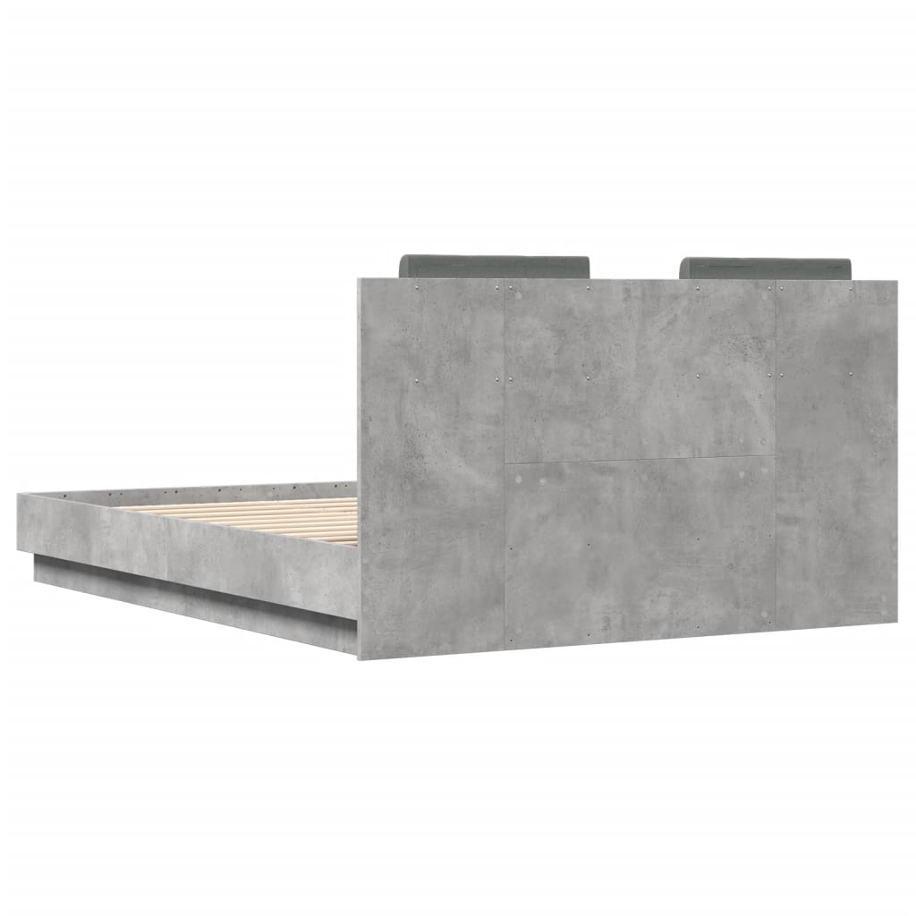 Cadre de lit sans matelas gris béton 120x190 cm - XIOS