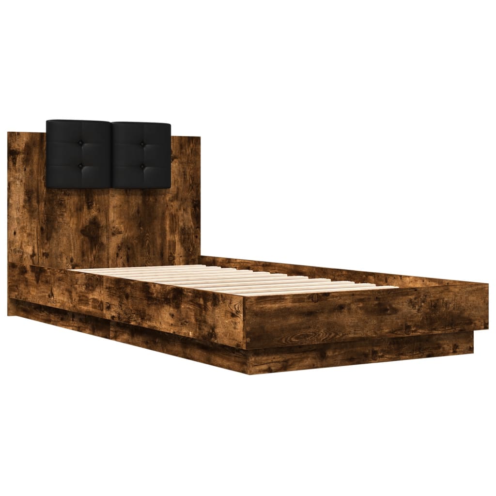 Cadre de lit sans matelas chêne fumé 90x190 cm - XIOS