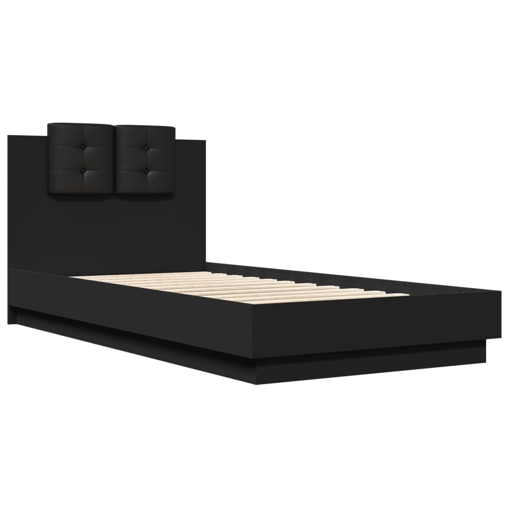 Cadre de lit sans matelas noir 75x190 cm - XIOS