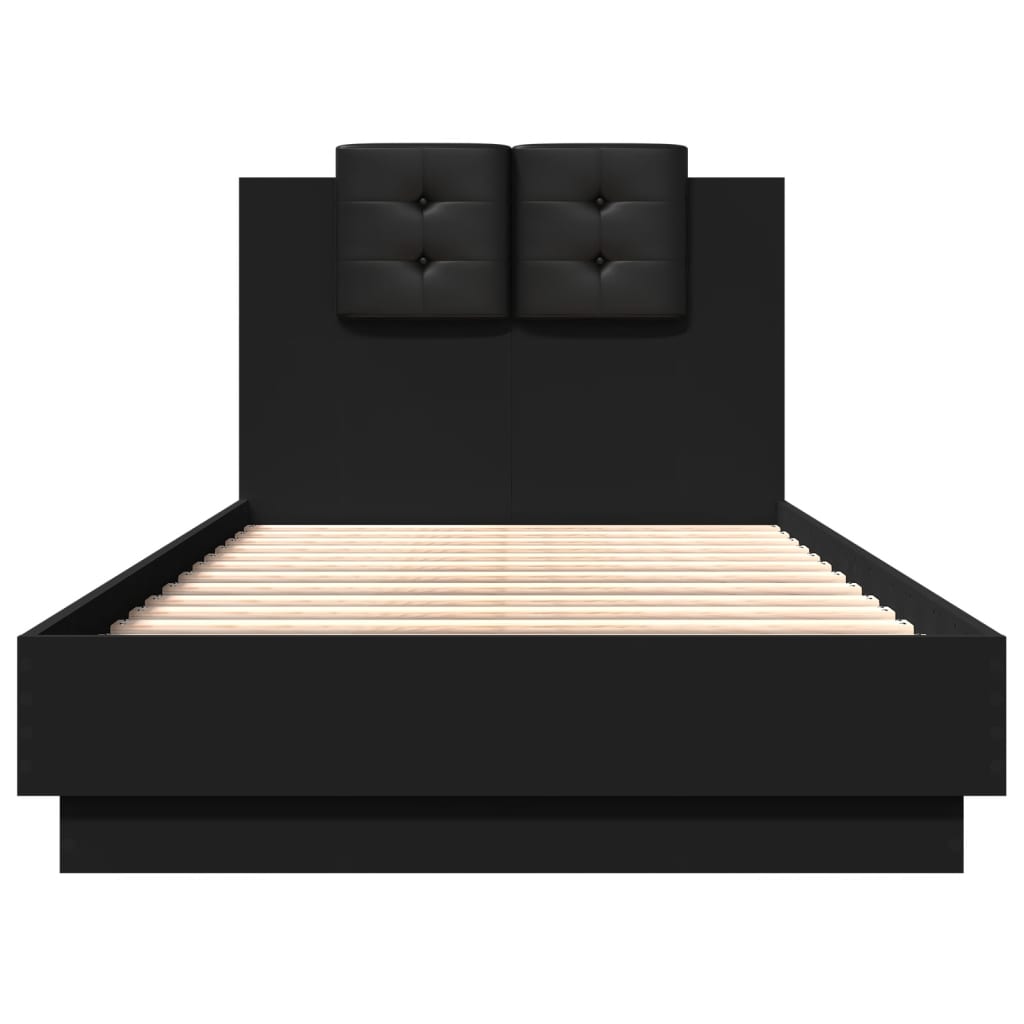 Cadre de lit sans matelas noir 75x190 cm - XIOS