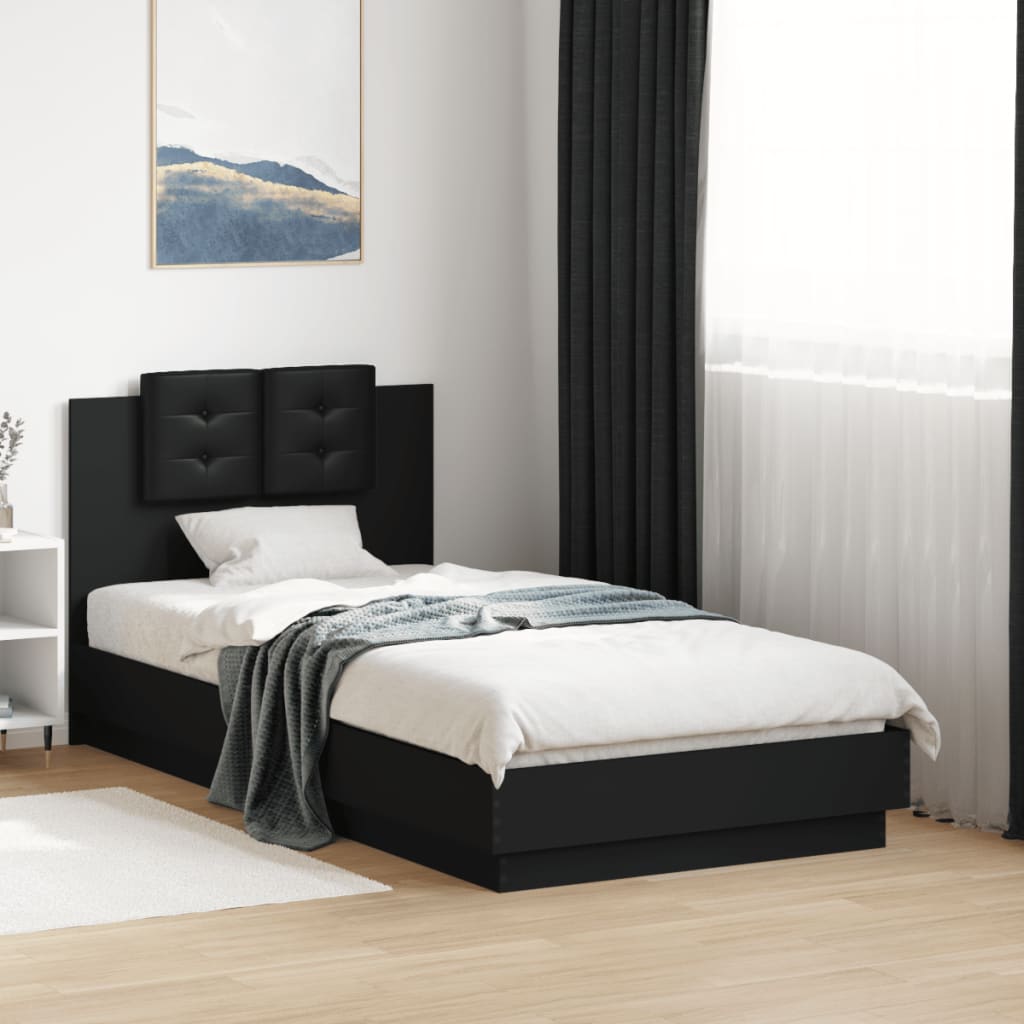 Cadre de lit sans matelas noir 75x190 cm - XIOS