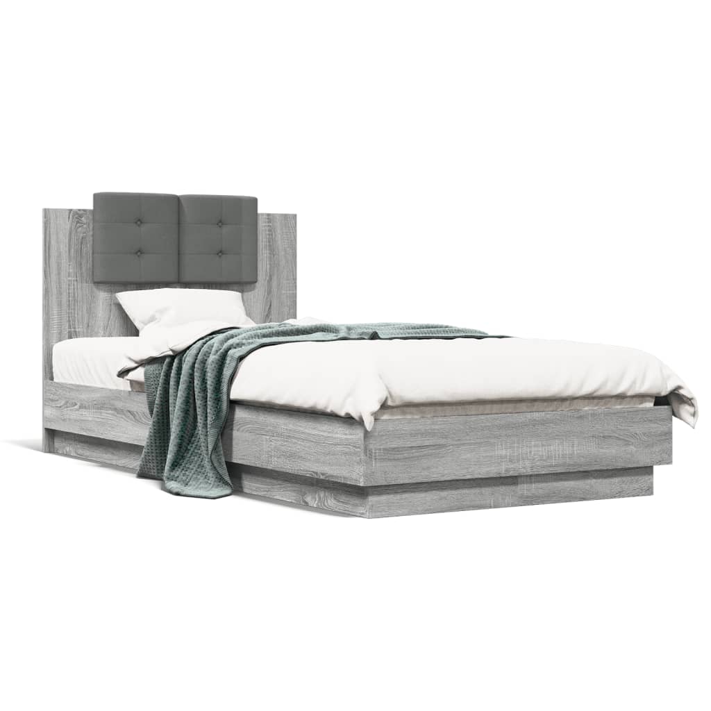 Cadre de lit sans matelas sonoma gris 75x190 cm - XIOS