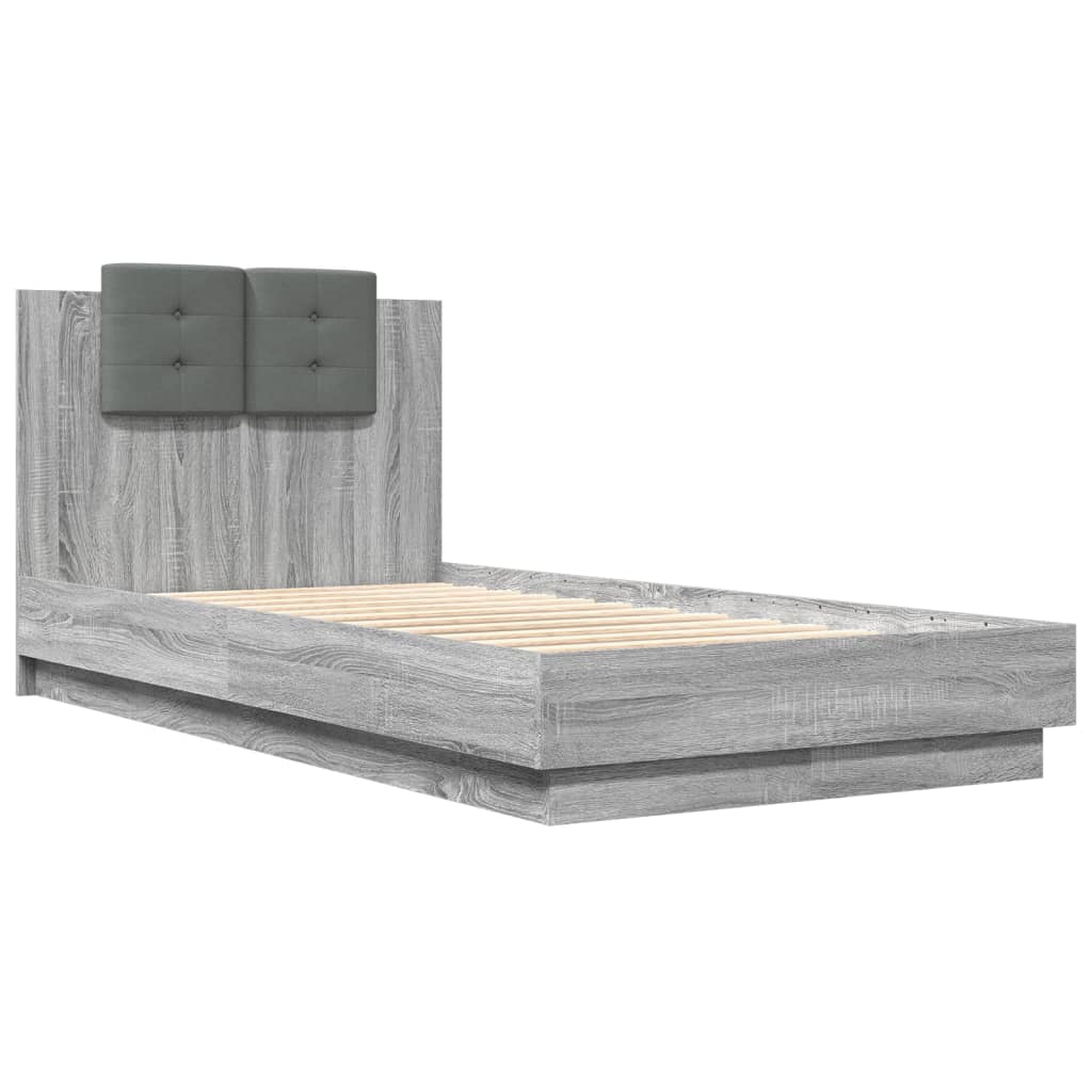 Cadre de lit sans matelas sonoma gris 75x190 cm - XIOS