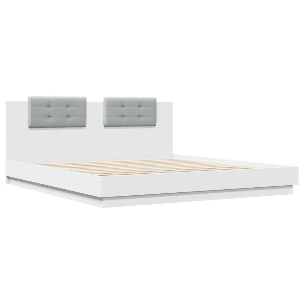 Cadre de lit avec LED sans matelas blanc 200x200 cm - XIOS