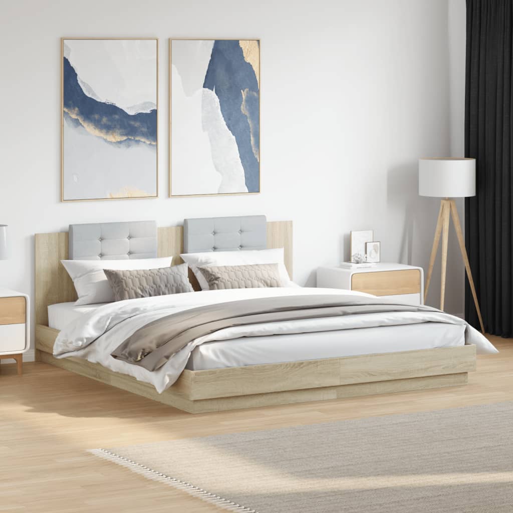 Cadre de lit avec LED sans matelas chêne sonoma 200x200 cm - XIOS