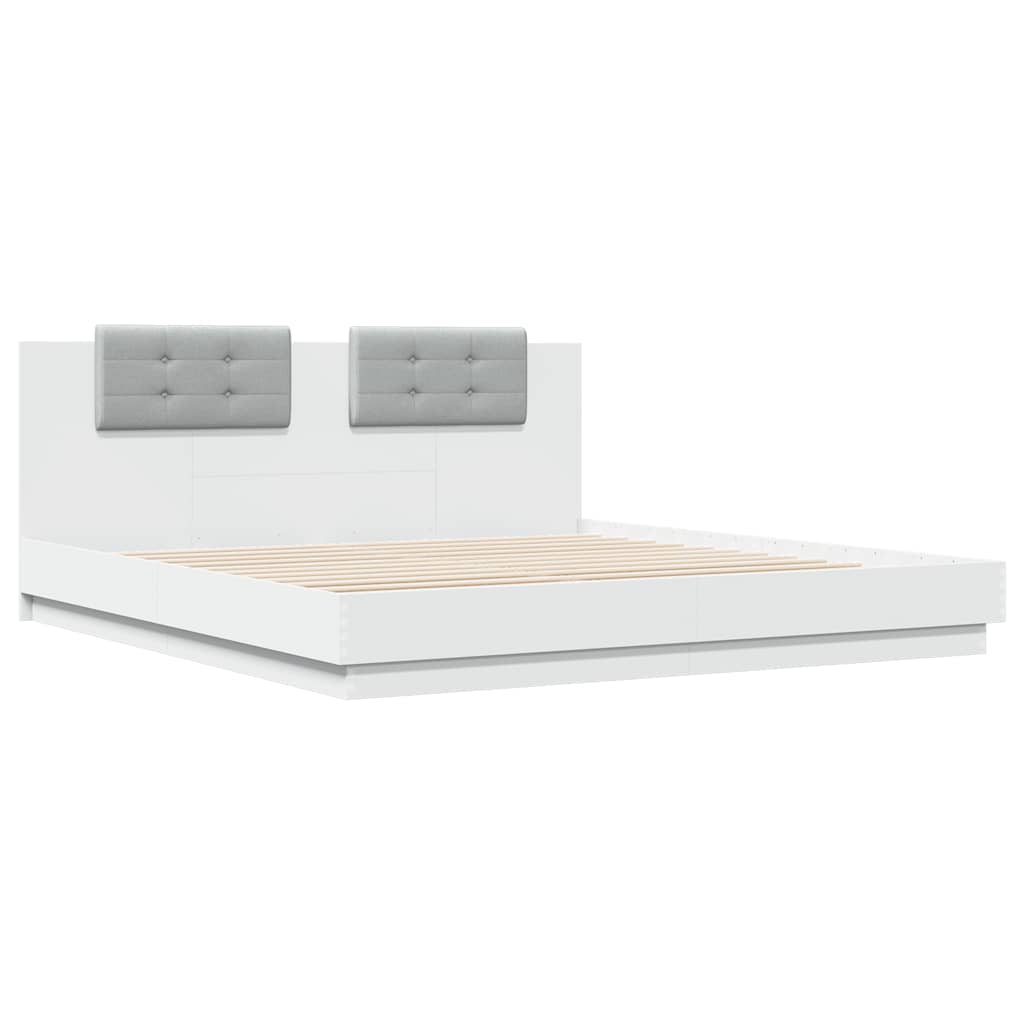 Cadre de lit avec LED sans matelas blanc 180x200 cm - XIOS