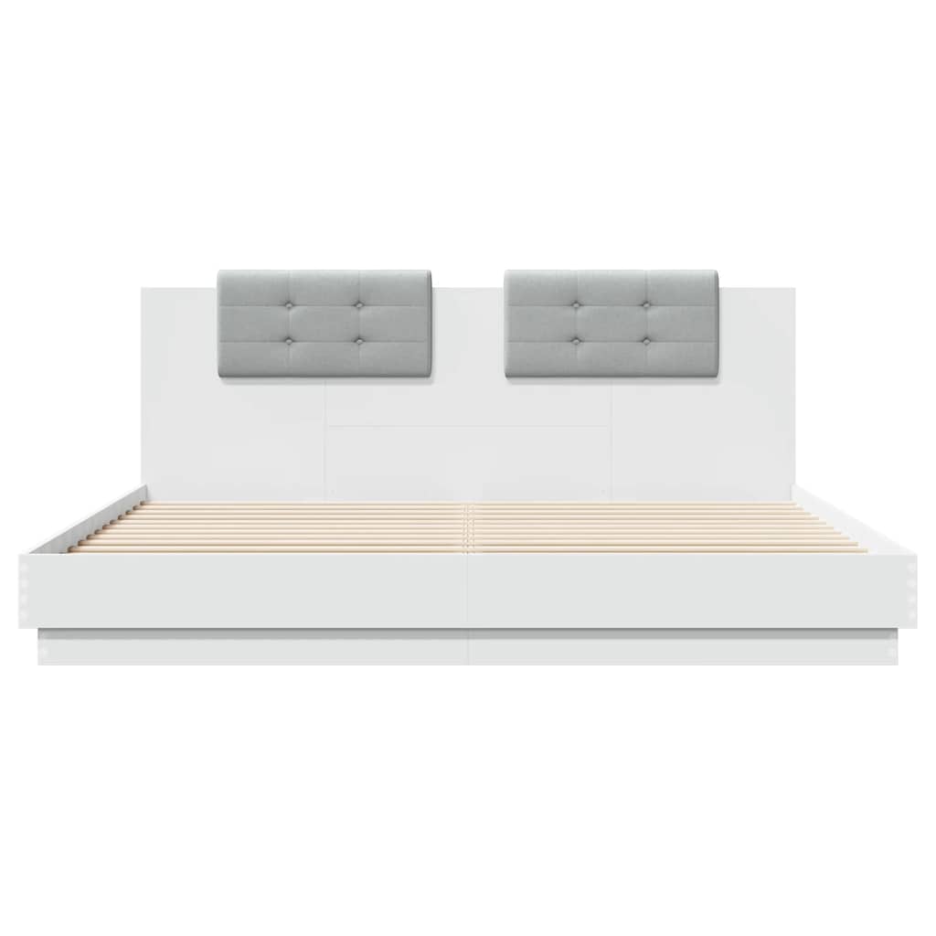Cadre de lit avec LED sans matelas blanc 180x200 cm - XIOS