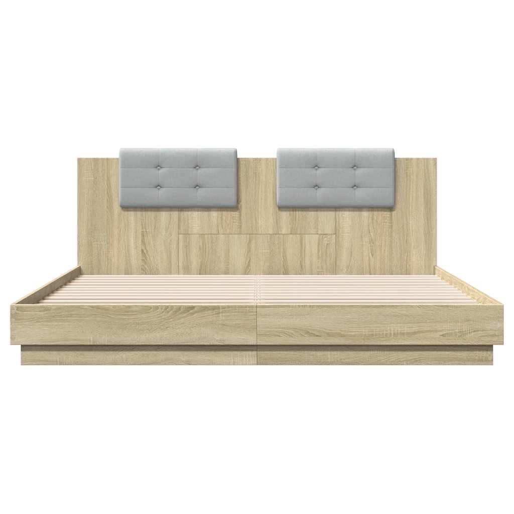Cadre de lit avec LED sans matelas chêne sonoma 180x200 cm - XIOS