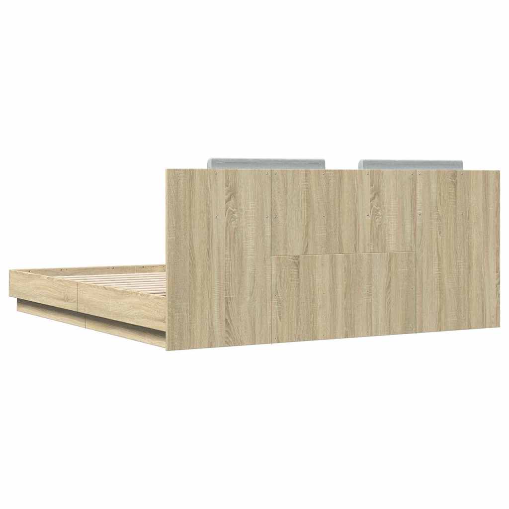 Cadre de lit avec LED sans matelas chêne sonoma 180x200 cm - XIOS