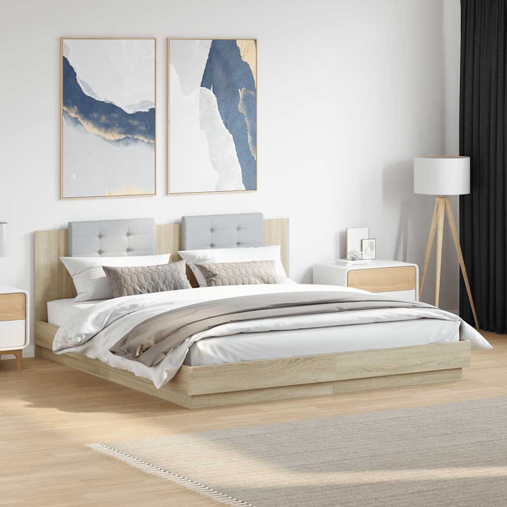 Cadre de lit avec LED sans matelas chêne sonoma 180x200 cm - XIOS