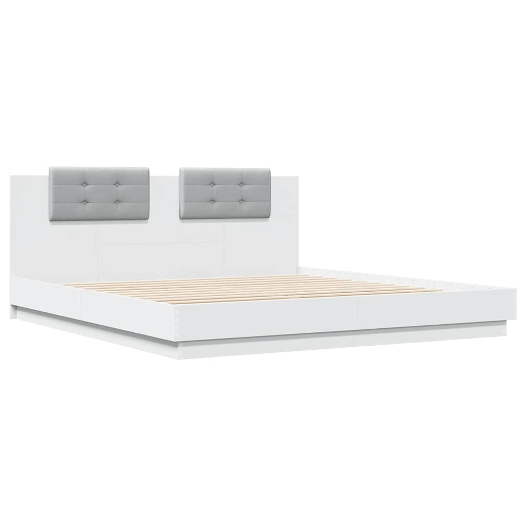 Cadre de lit avec LED sans matelas blanc 160x200 cm - XIOS