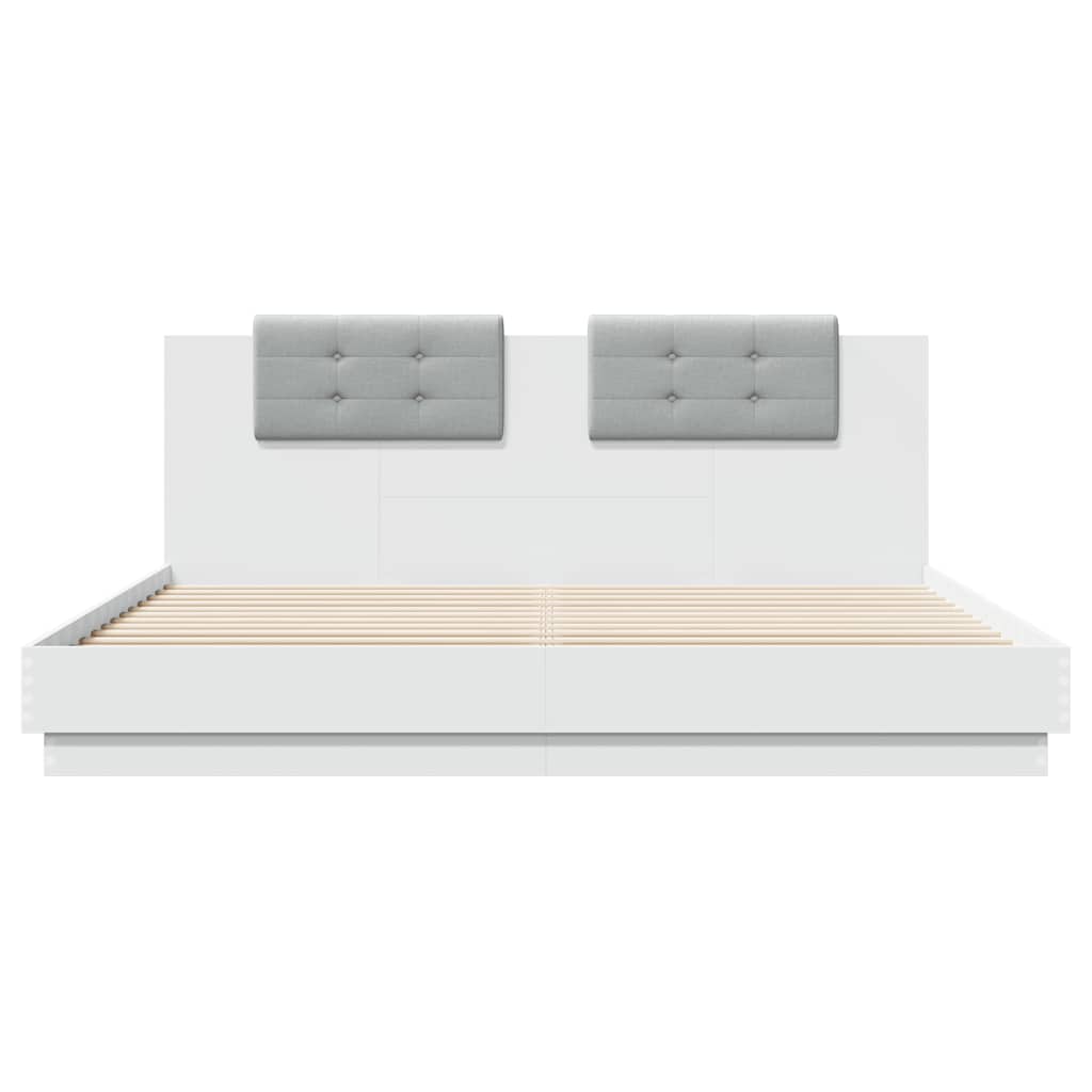 Cadre de lit avec LED sans matelas blanc 160x200 cm - XIOS
