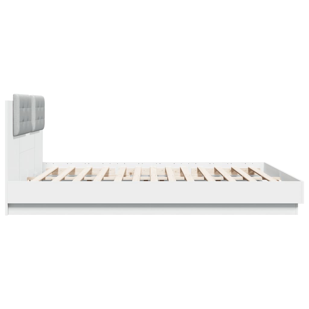 Cadre de lit avec LED sans matelas blanc 160x200 cm - XIOS