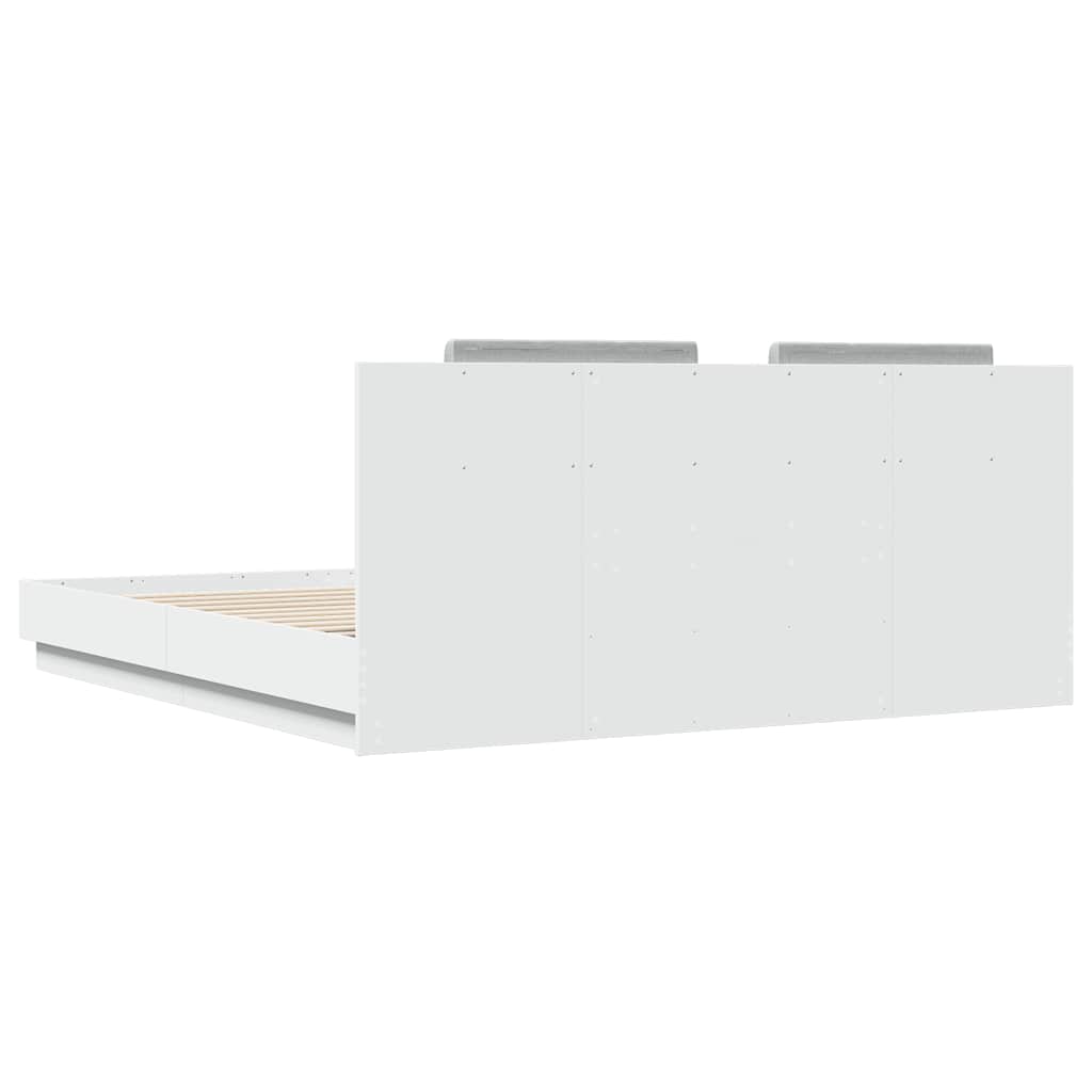 Cadre de lit avec LED sans matelas blanc 160x200 cm - XIOS