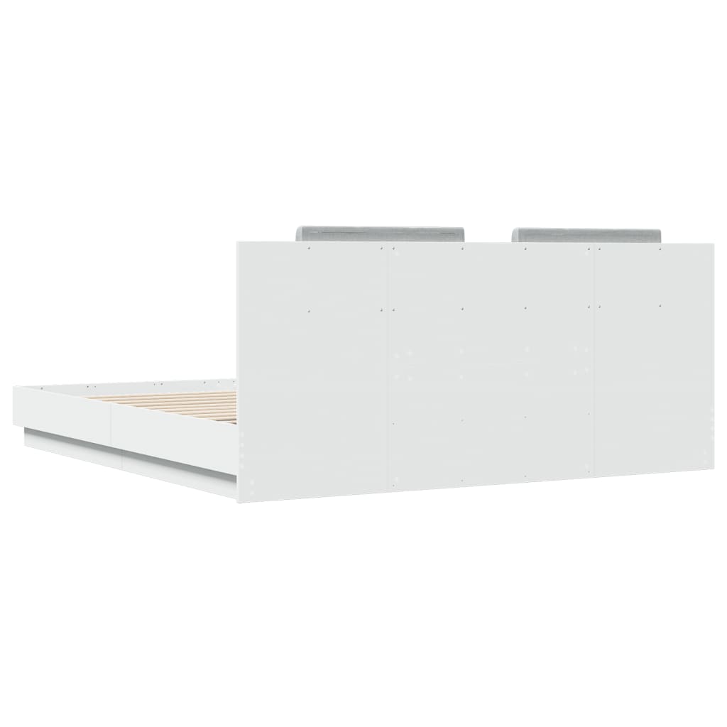Cadre de lit avec LED sans matelas blanc 160x200 cm - XIOS