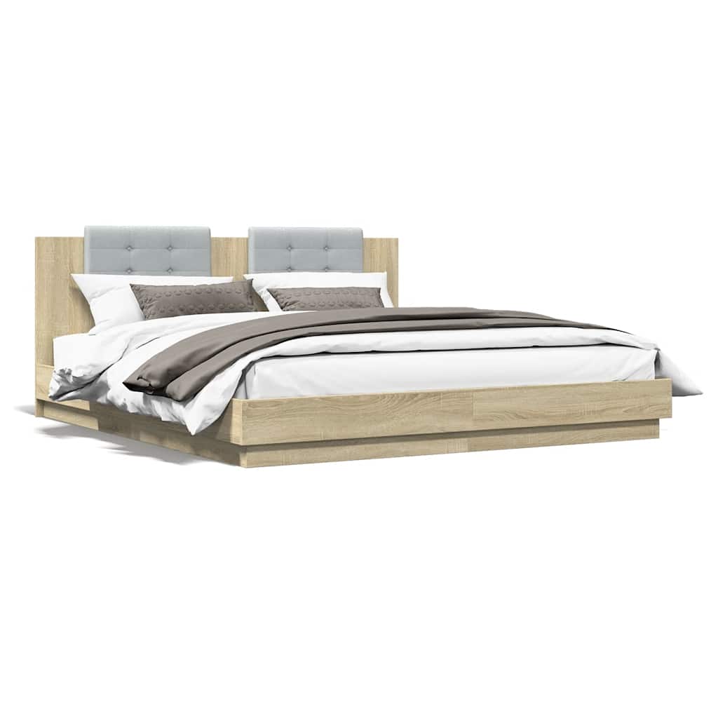 Cadre de lit avec LED sans matelas chêne sonoma 160x200 cm - XIOS