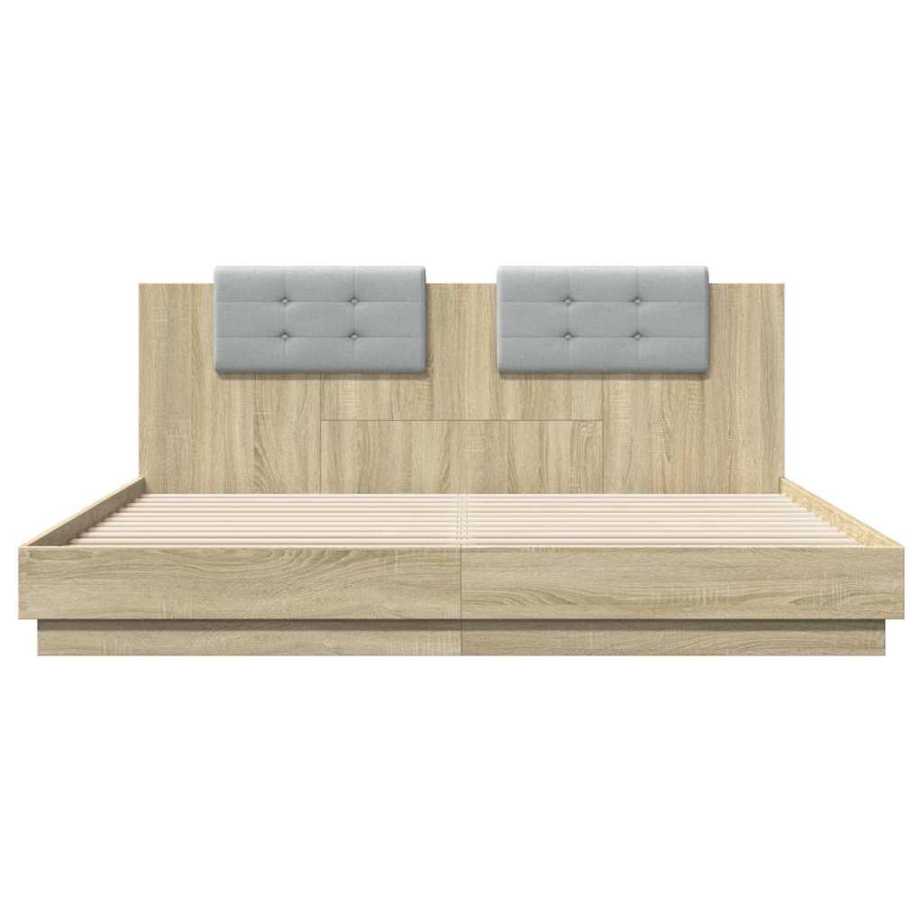 Cadre de lit avec LED sans matelas chêne sonoma 160x200 cm - XIOS
