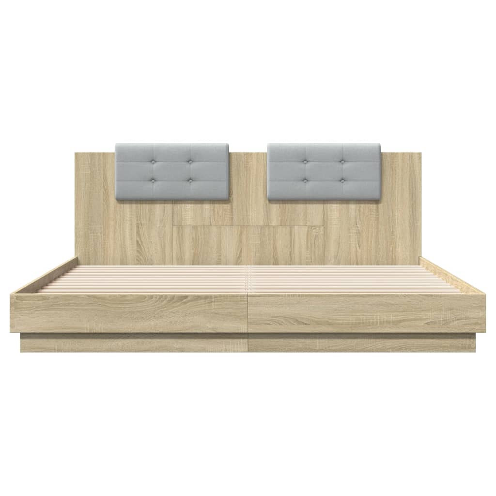 Cadre de lit avec LED sans matelas chêne sonoma 160x200 cm - XIOS