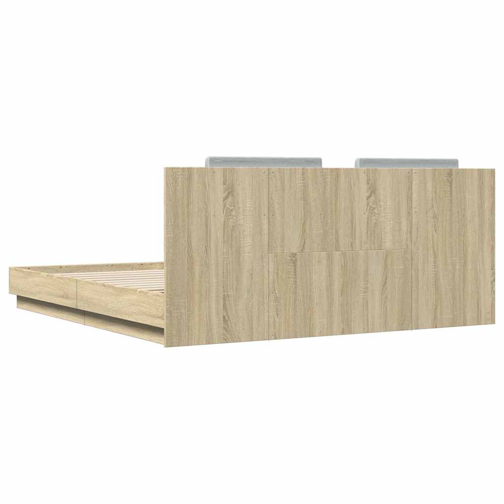 Cadre de lit avec LED sans matelas chêne sonoma 160x200 cm - XIOS