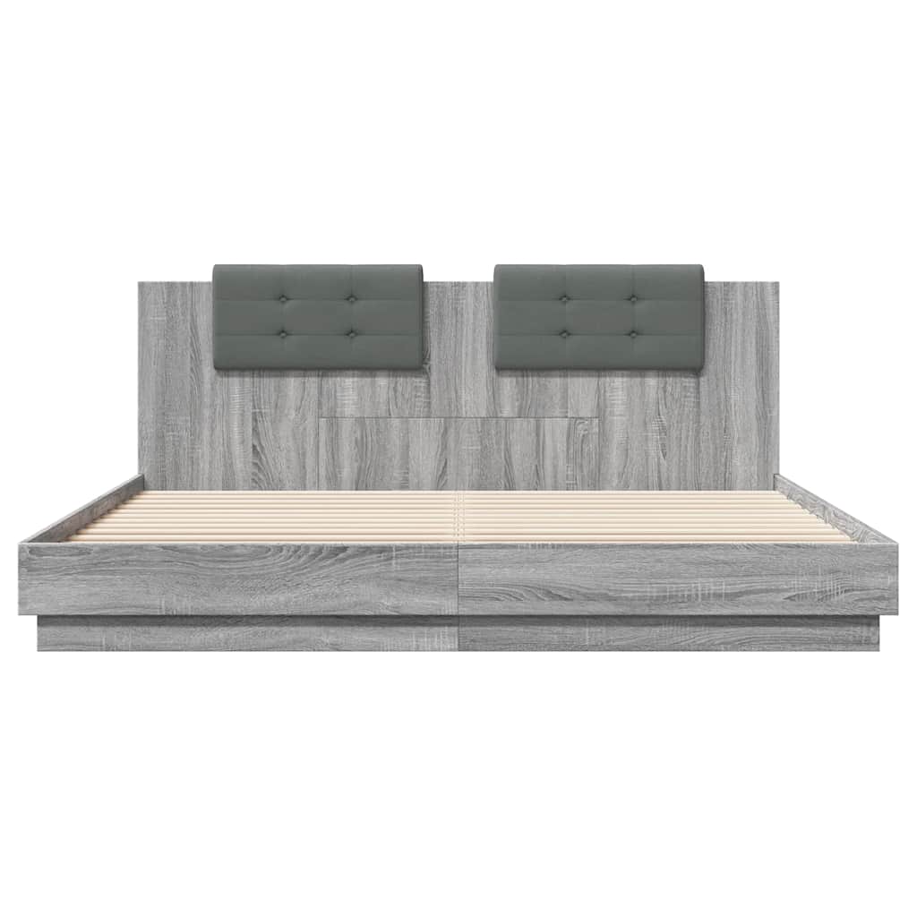 Cadre de lit avec LED sans matelas sonoma gris 160x200 cm - XIOS