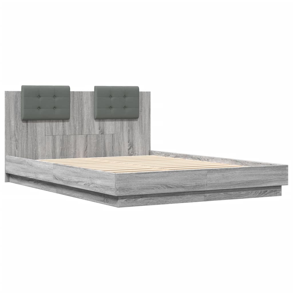Cadre de lit avec LED sans matelas sonoma gris 150x200 cm - XIOS