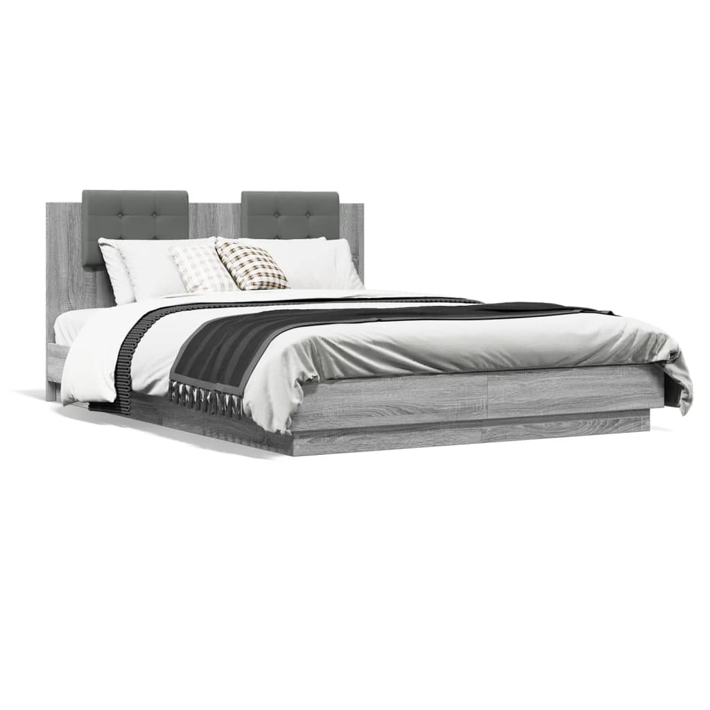 Cadre de lit avec LED sans matelas sonoma gris 150x200 cm - XIOS