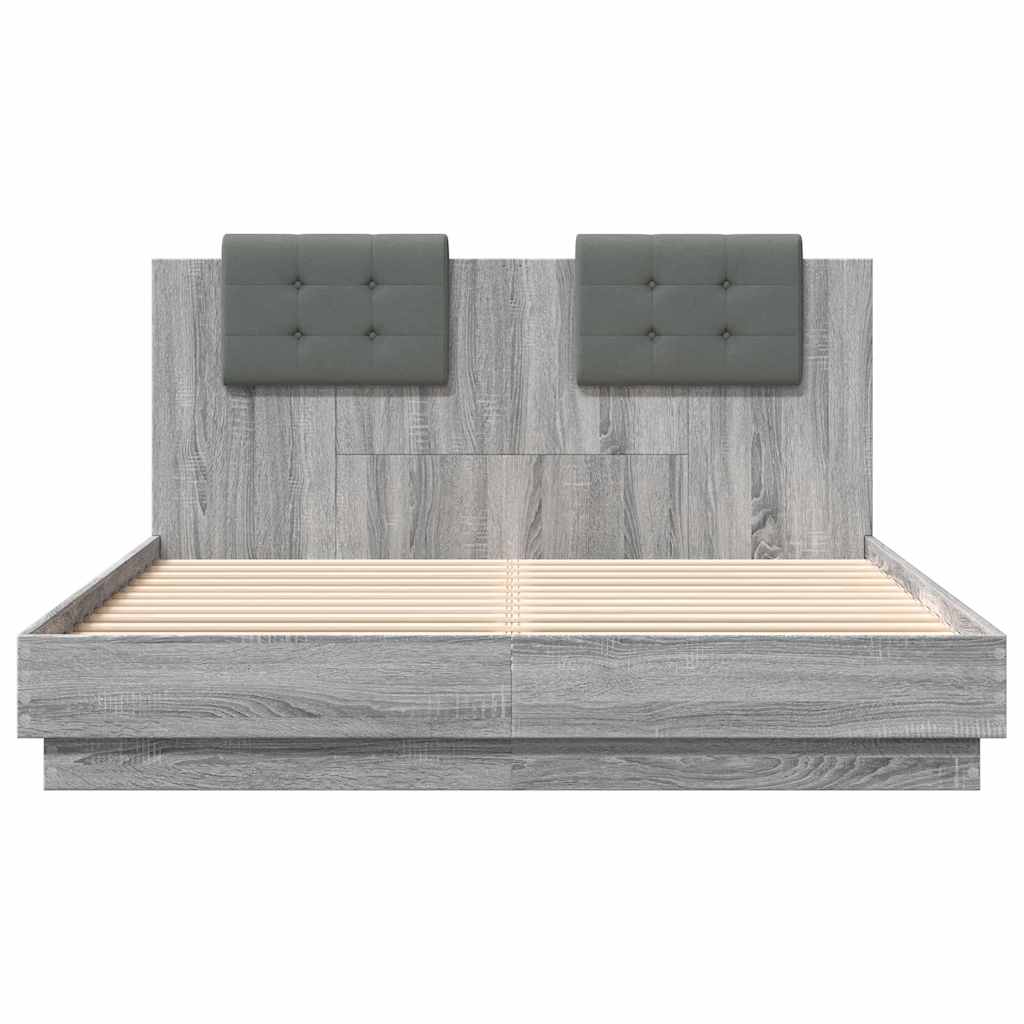 Cadre de lit avec LED sans matelas sonoma gris 150x200 cm - XIOS