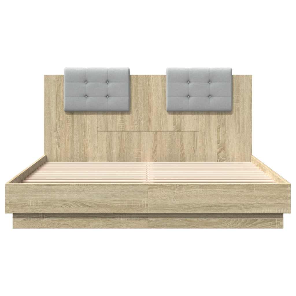 Cadre de lit avec LED sans matelas chêne sonoma 140x200 cm - XIOS