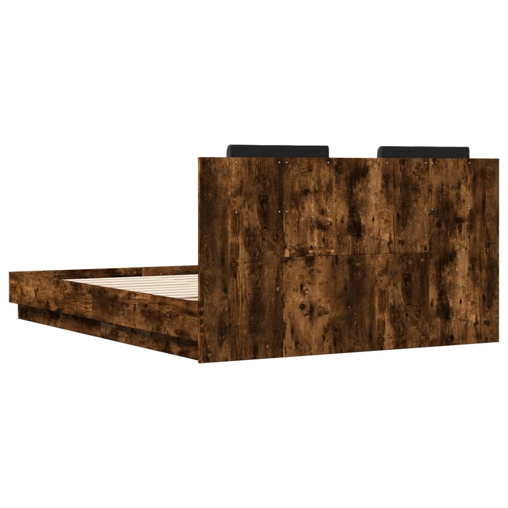 Cadre de lit avec LED sans matelas chêne fumé 140x200 cm - XIOS