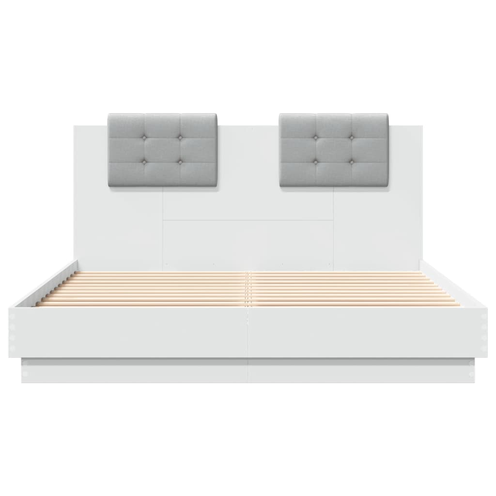 Cadre de lit avec LED sans matelas blanc 120x200 cm - XIOS