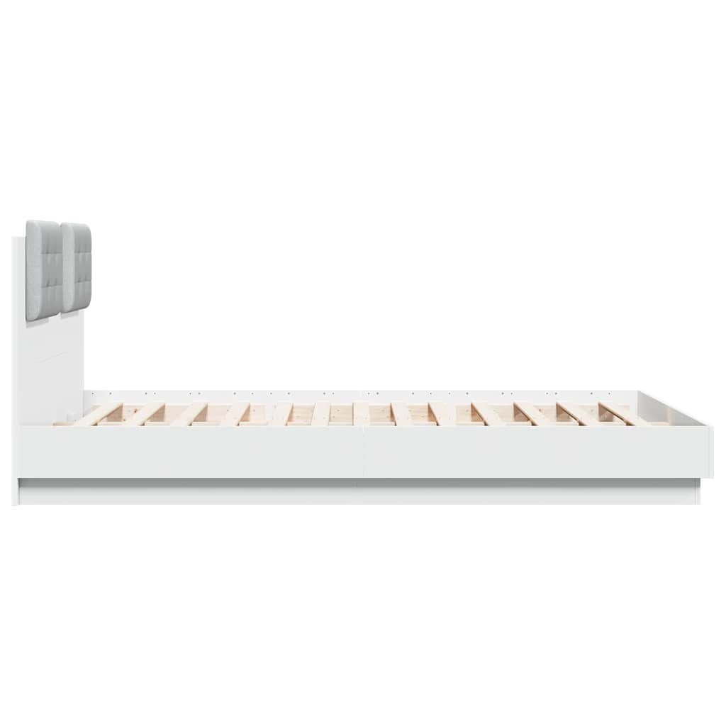 Cadre de lit avec LED sans matelas blanc 120x200 cm