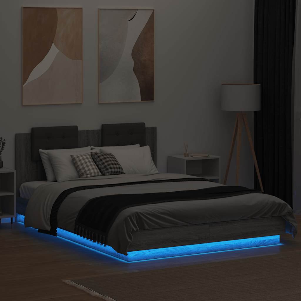 Cadre de lit avec LED sans matelas sonoma gris 120x200 cm - XIOS