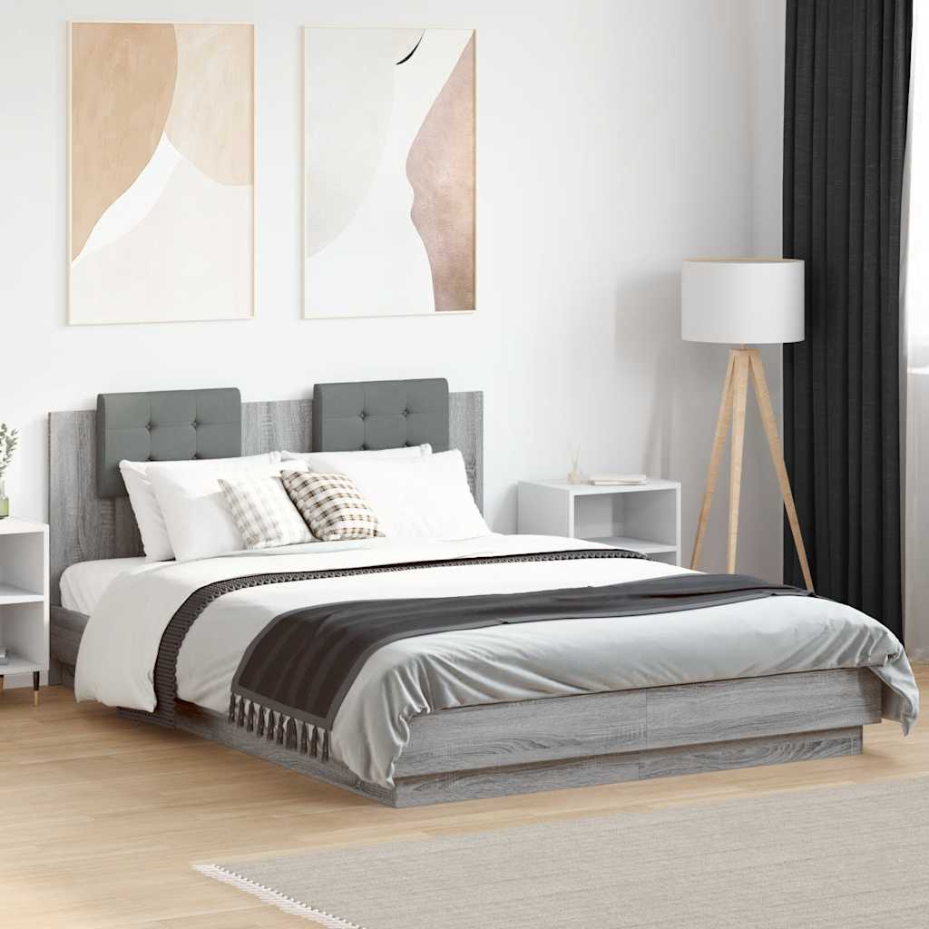 Cadre de lit avec LED sans matelas sonoma gris 120x200 cm - XIOS
