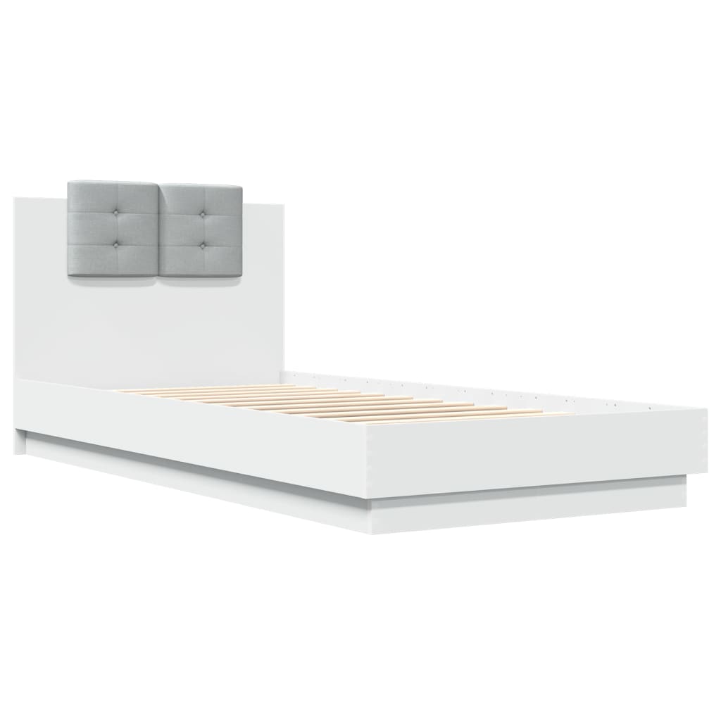 Cadre de lit avec LED sans matelas blanc 100x200 cm - XIOS