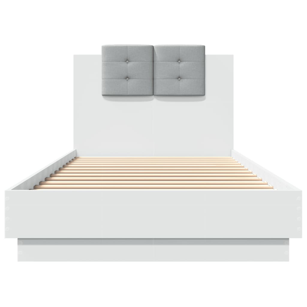 Cadre de lit avec LED sans matelas blanc 100x200 cm - XIOS
